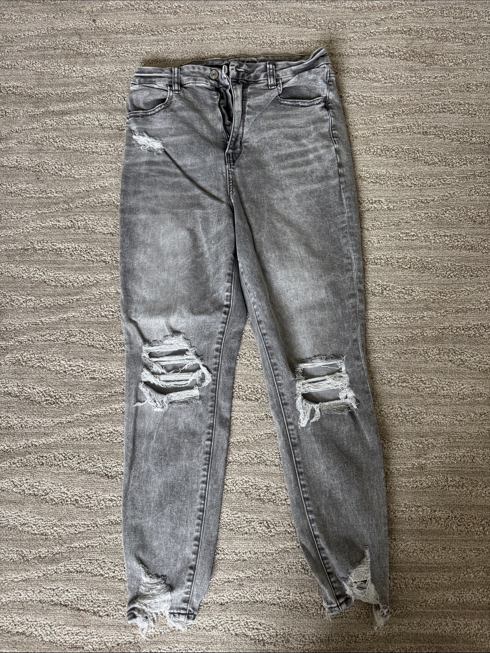 American Eagle AE Highest rise Ripped Jegging Gray